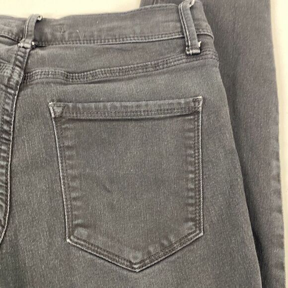 Free People Slim Mid-Rise Black Jeans Stretch Cropped 26 - Picture 8 of 14